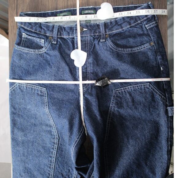 Wild Fable High Rise Straight Carpenter Coffin Dark Denim Jeans Whimsy Goth 12 - Picture 4 of 11